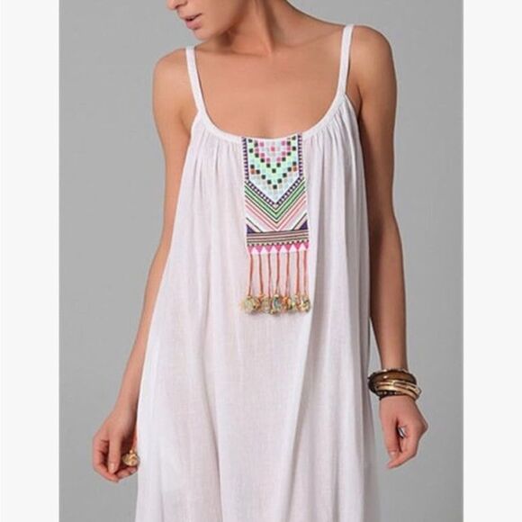 Mara Hoffman White Multicolor Accents Maxi Dress Large as seen on Runway Large - Picture 5 of 16